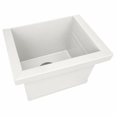 Kosz zlewowy KROP STAL do rury Ø100 mm – biały RAL 9010